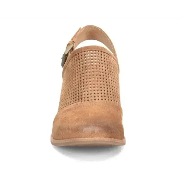 Sofft Sabie Womens 7.5 38.5 Suede Wedge Slingbacks Shoes Saddle Brown NEW - Picture 3 of 8